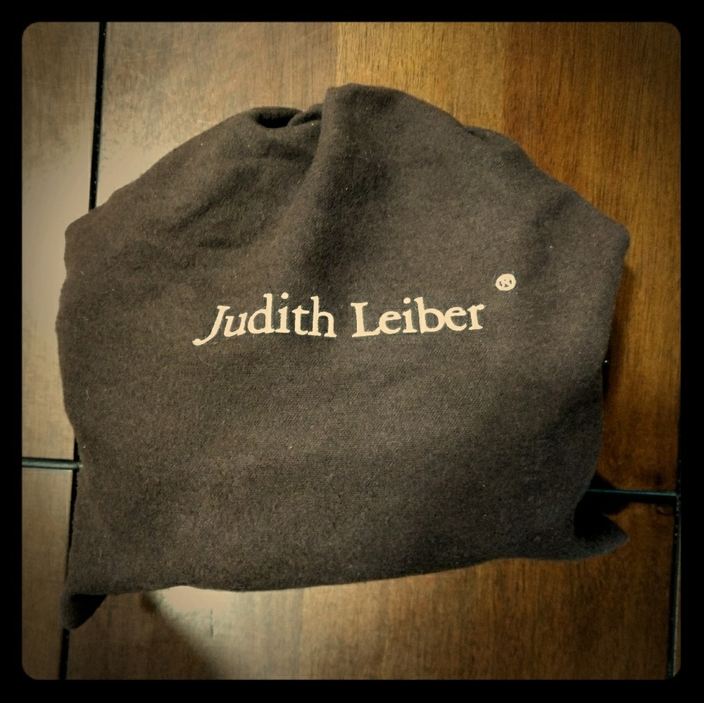 Judith Leiber Black snakeskin purse